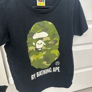 Bape Camo Ape Head Tee - Black and Green